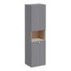 VitrA Root Groove 40cm 2 Door Semi-Tall Unit w/Laundry Basket (LH Hinge) - Matt Grey