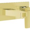VitrA Root Square Wall Mounted Basin Mixer - Soft Gold