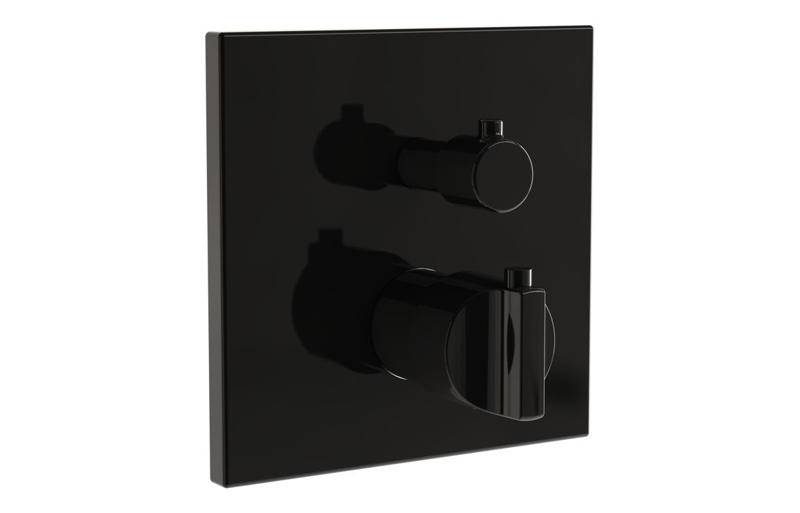 VitrA Suit Integrated Thermostatic Shower Mixer - Gloss Black
