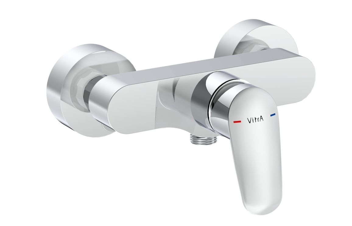 VitrA Flow Round Wall Mounted Shower Mixer - Chrome