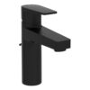 VitrA Flow Square Large Basin Mixer w/Waste Lever - Matt Black