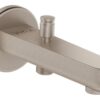 VitrA Root Round Wall Mounted Monohole Bath/Shower Mixer - Brushed Nickel