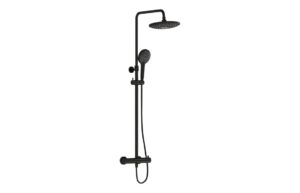 VitrA Aquaheat Bliss 240 Thermostatic Shower Column w/2-Function Overhead - Matt Black