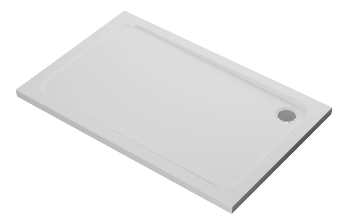 //2Go 45mm Low Profile 1400x760mm Rectangular Tray & Waste - White