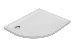 40mm Low Profile 1200x800mm Offset Quadrant Tray & Waste (RH) - White