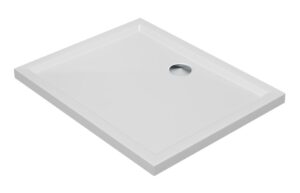 40mm Low Profile 900x760mm Rectangular Tray & Waste - White
