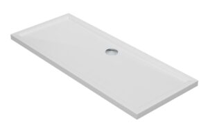 40mm Low Profile 1600x700mm Rectangular Tray & Waste - White