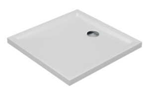 40mm Low Profile 900x900mm Square Tray & Waste - White