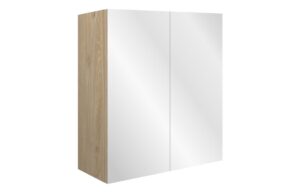 Verity 600mm Mirrored Wall Unit - Matt Arley Blue (Oak Cab)