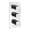 Ashby Thermostatic Single Outlet Twin Shower Valve - Matt Black