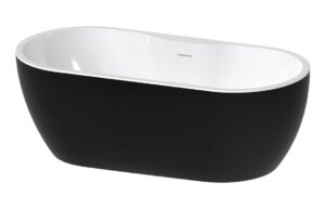 //2Go Freestanding 1655x745x570mm 0TH Bath - Gloss Black