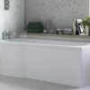 1700mm P Shape Front Bath Panel - White