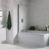800x1500mm Single Straight Bath Screen (6mm) - Chrome