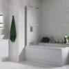 800x1500mm Single Straight Bath Screen w/Rail (6mm) - Chrome