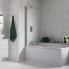 800x1500mm Single Curved Bath Screen (6mm) - Chrome