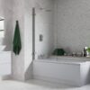 850x1500mm Hinged Straight Bath Screen (6mm) - Chrome