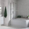 1000x1500mm Two Panel Folding Bath Screen (6mm) - Chrome