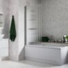 Fluted 800x1500mm Single Straight Bath Screen (5mm) - Chrome