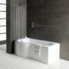 P-Shape 1700x700-850x410mm 0TH Shower Bath  Panel & Screen (LH)