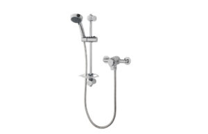 Vema Thermostatic Shower Column w/Fixed Head Riser Shelf & Foot Wash - Black