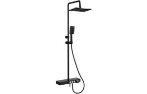 Vema Thermostatic Shower Column w/Fixed Head Riser Shelf & Foot Wash - White/Chrome