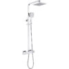 Plash Cool-Touch Thermostatic Mixer Shower w/Riser & Overhead Kit - Chrome
