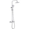 Ashby Square Thermostatic Bar Mixer w/Riser Kit - Chrome