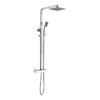 Square Thermostatic Bar Mixer w/Riser Kit - Matt Black