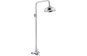 Jackdaw Shower Pack One - Two Outlet Twin Shower Valve w/Handset & ABS Overhead - Chrome