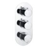 Ashby Thermostatic Two Outlet Triple Shower Valve - Chrome