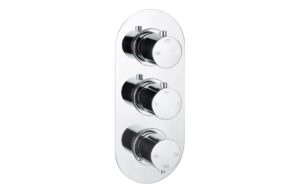 Ashby Thermostatic Two Outlet Triple Shower Valve - Chrome