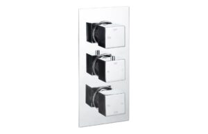 Jackdaw Thermostatic Two Outlet Shower Valve w/Handset - Chrome