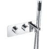 Jackdaw Thermostatic Two Outlet Shower Valve w/Handset - Chrome