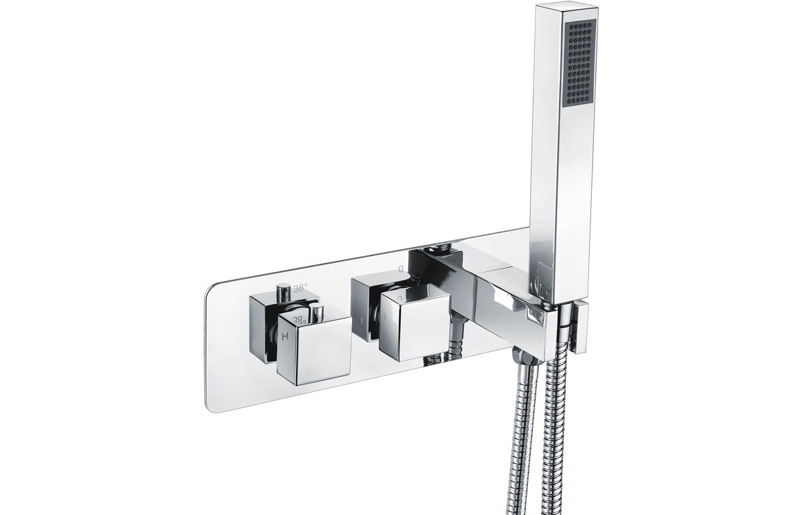 Jessop Thermostatic Two Outlet Shower Valve w/Handset - Chrome