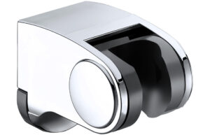 Grove Round Handset Wall Bracket with Wall Outlet - Chrome