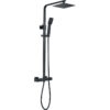 Square Thermostatic Bar Mixer w/Riser Kit - Brushed Brass
