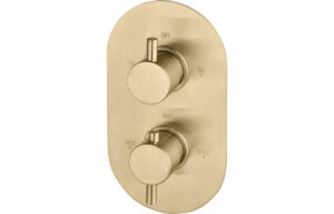 Grove Thermostatic Single Outlet Twin Shower Valve - Matt Black