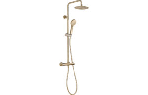 Square Thermostatic Bar Mixer w/Riser Kit - Chrome