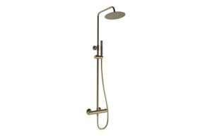 Ashby Square Thermostatic Bar Mixer w/Riser Kit - Brushed Bronze