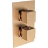 Ashby Thermostatic Two Outlet Twin Shower Valve - Brushed Bronze