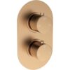 Ashby Thermostatic Single Outlet Twin Shower Valve - Brushed Bronze