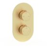 Grove Thermostatic Two Outlet Twin Shower Valve - Brushed Brass