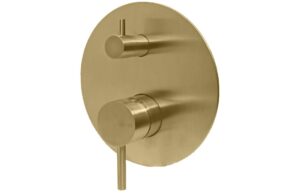 Vema Tiber Two Outlet Thermostatic Mixer - Brushed Brass
