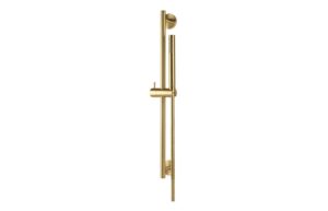 Vema Thermostatic Round Bar Valve w/Fixed Head & Riser - Brushed Brass