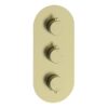 Grove Thermostatic Two Outlet Triple Shower Valve - Brushed Brass