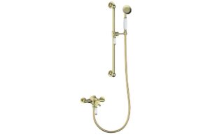 Beverley Concentric Single Outlet Shower Valve & Overhead Kit Pack 2 - Brushed Brass