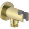 Grove Round Handset Wall Bracket with Wall Outlet - Brushed Bronze