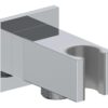 Ashby Square Handset Wall Bracket with Wall Outlet - Matt Black