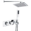 Jessop Shower Pack One - Two Outlet Twin Shower Valve w/Handset & ABS Overhead - Chrome