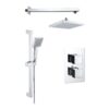Square Concealed Valve Head & Arm Shower Pack - Brushed Brass